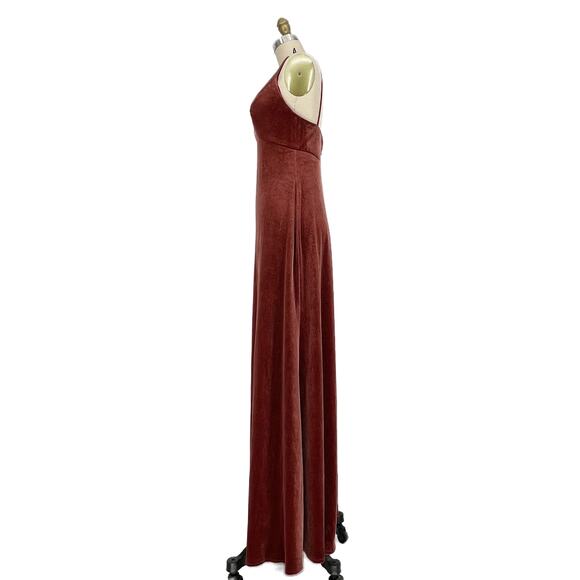 Jenny Yoo Melanie Maxi Slip Dress English Rose Stretch Velvet Womens size 6 - Picture 12 of 16